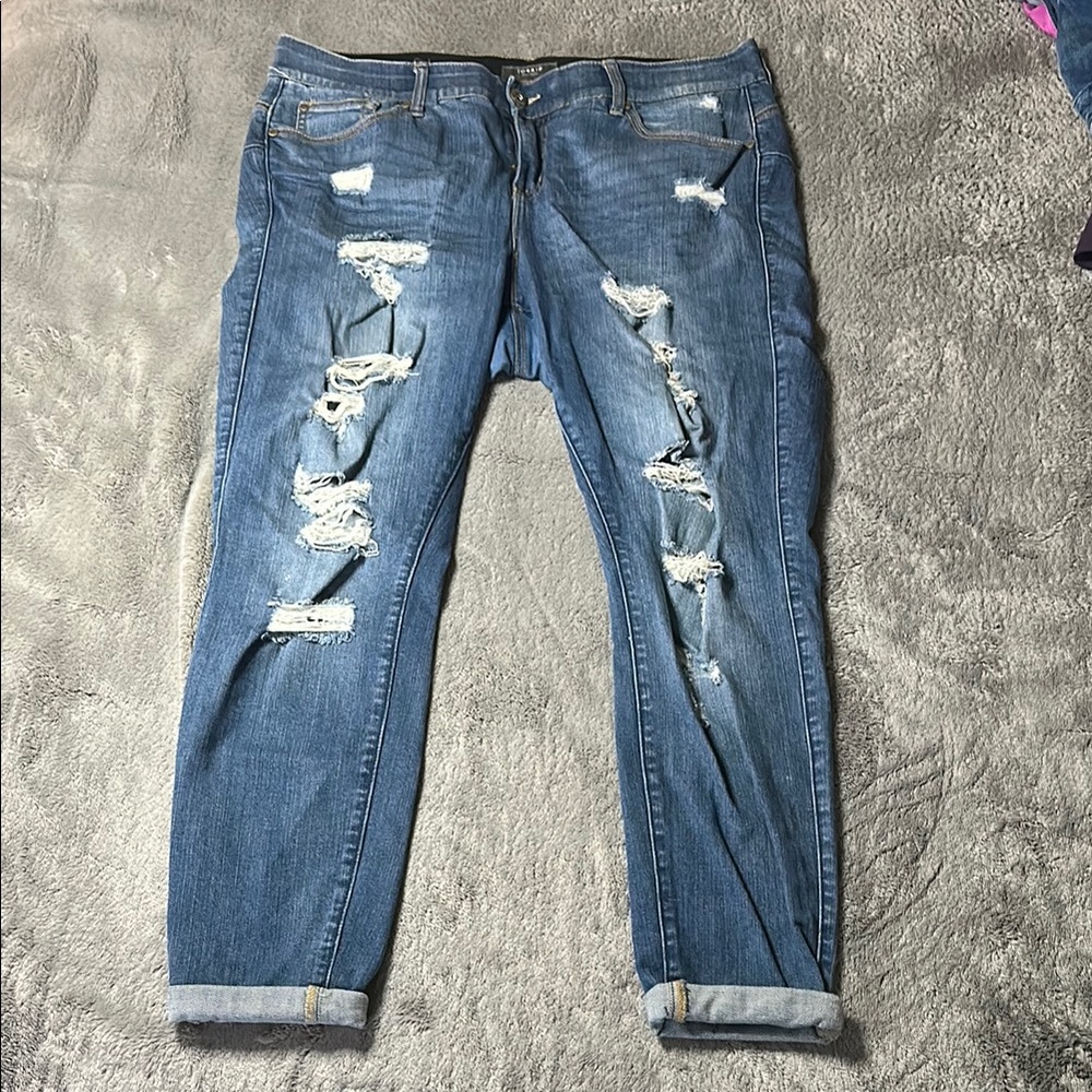 Distressed Torrid Women's Blue Jeans